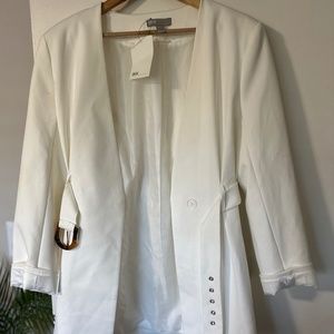 White belted blazer
